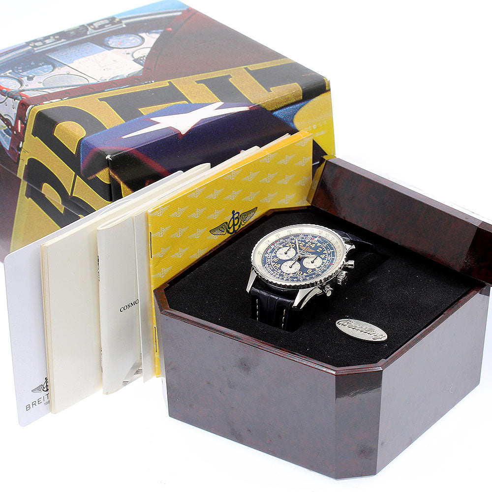 BREITLING Navitimer Cosmonaute A12022 Chronograph Navy Dial Hand Winding Men's Watch_872577