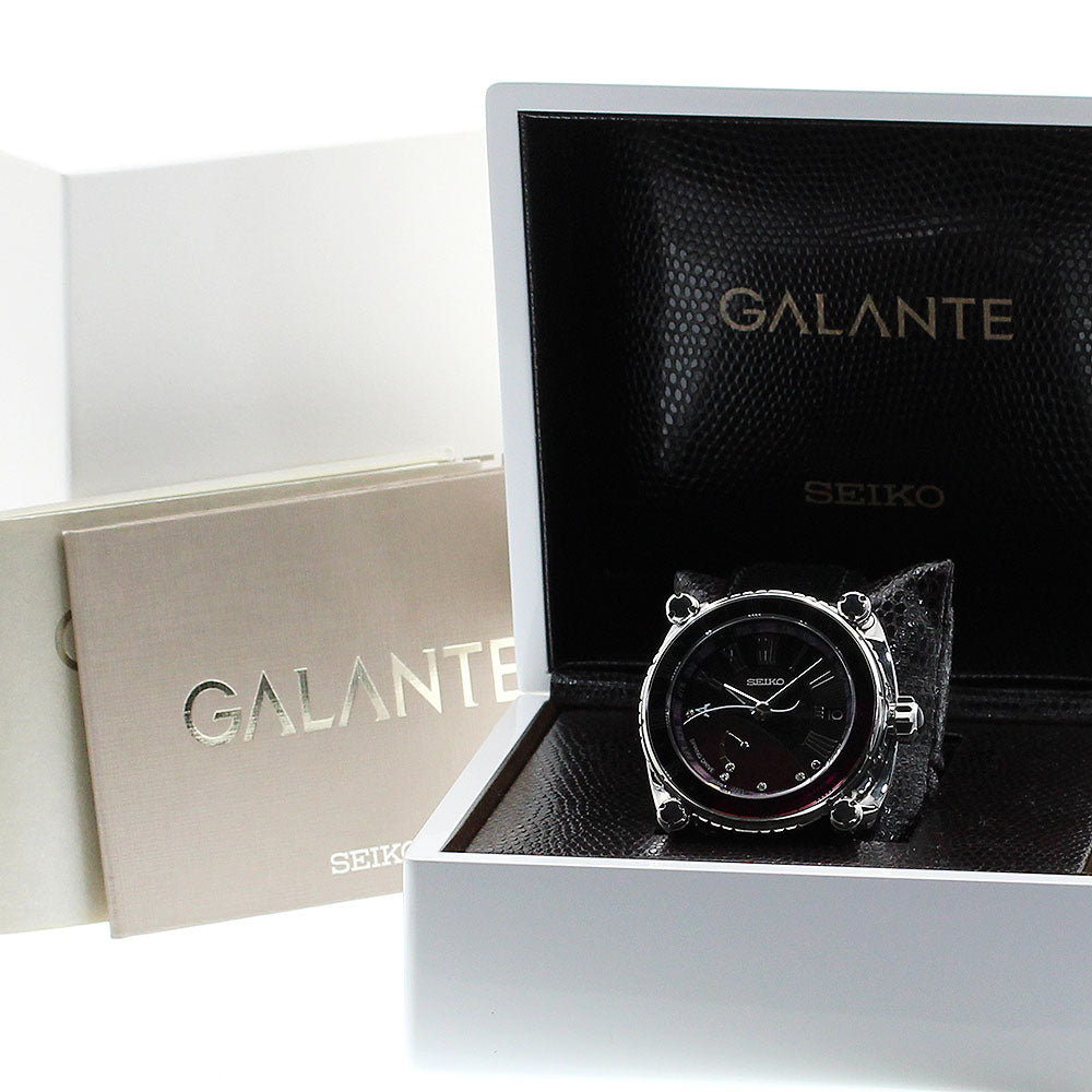 SEIKO Galante Spring Drive SBLA113 GMT Power Reserve 5P Diamond Black/Purple Shell Dial Spring drive Men's Watch_872587