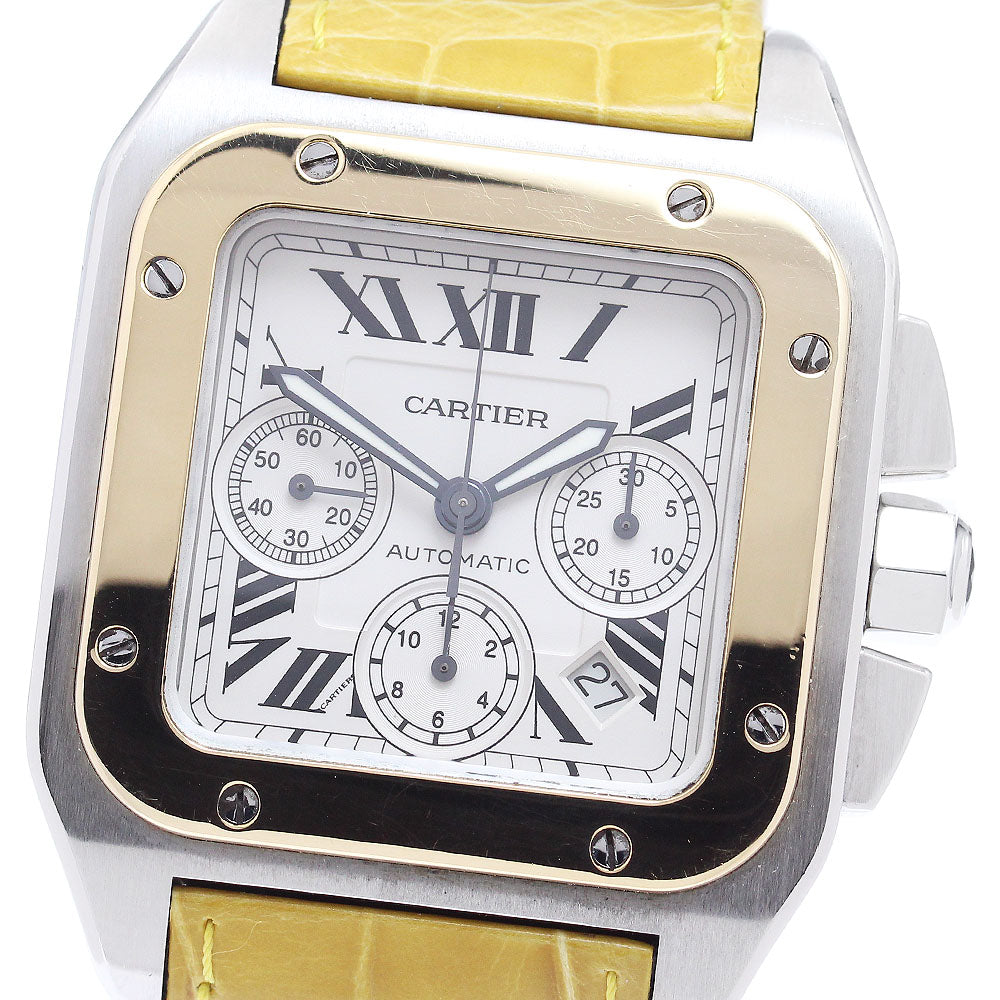 CARTIER Santos 100 W20091X7 K18YG Bezel Chronograph Automatic Men's Watch_872601