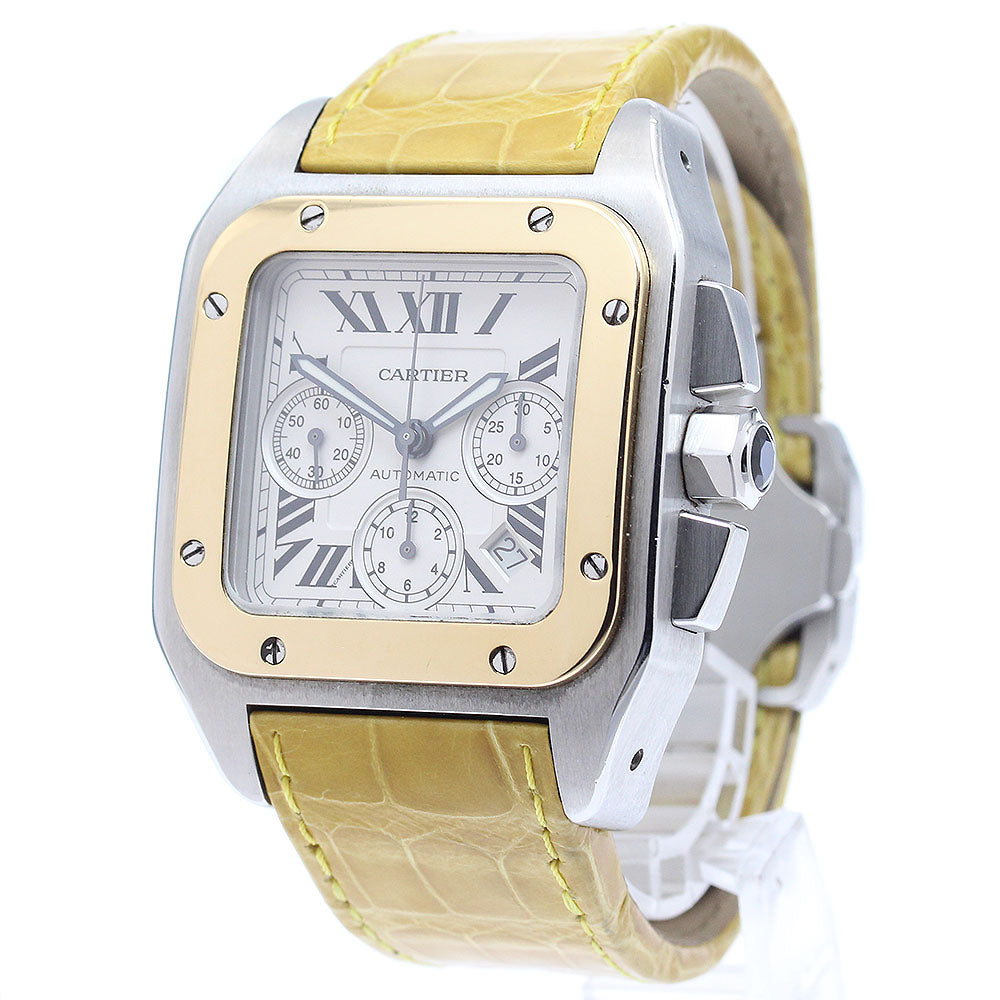 CARTIER Santos 100 W20091X7 K18YG Bezel Chronograph Automatic Men's Watch_872601