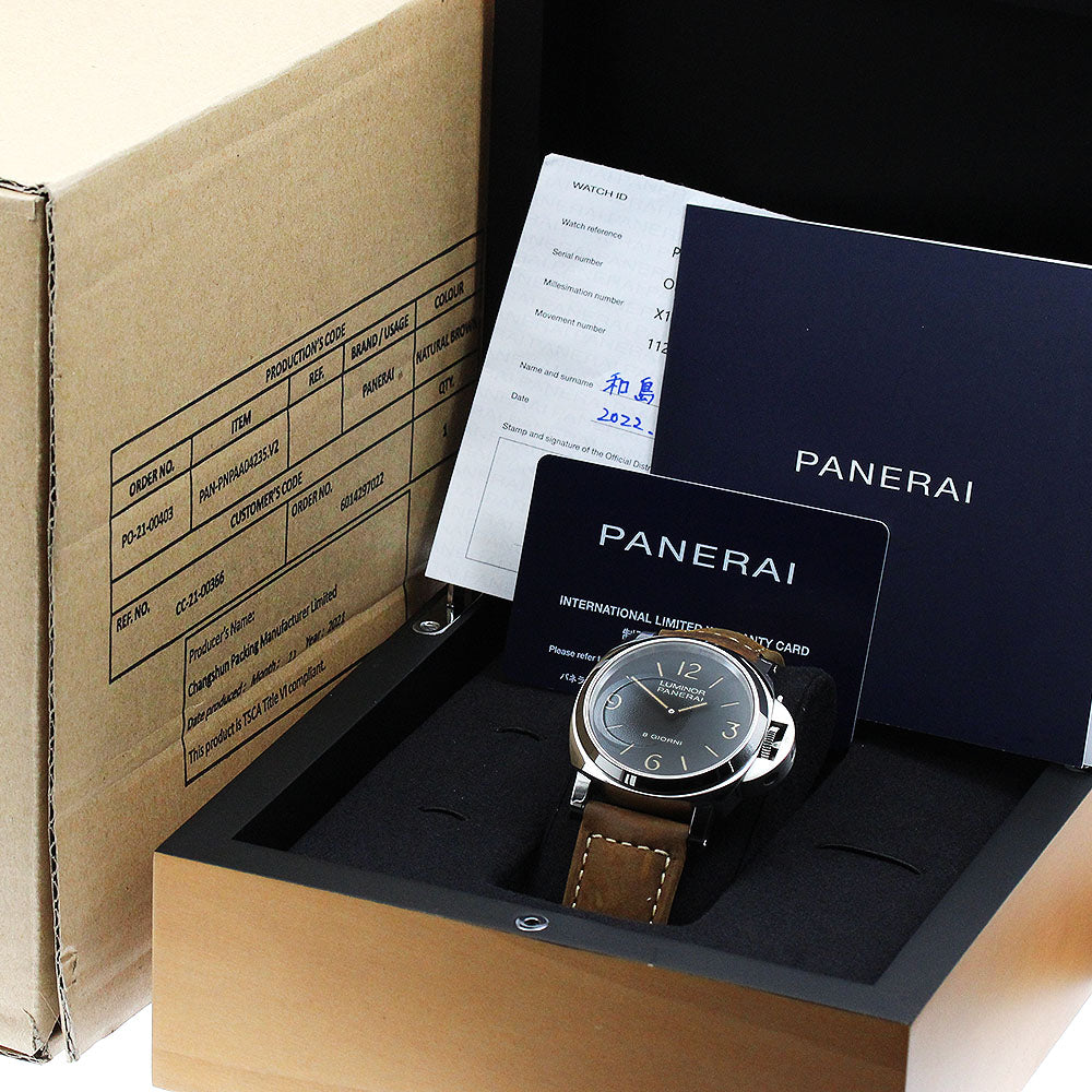 PANERAI Luminor base PAM00914 8 days black Dial Hand Winding Men's Watch_872650