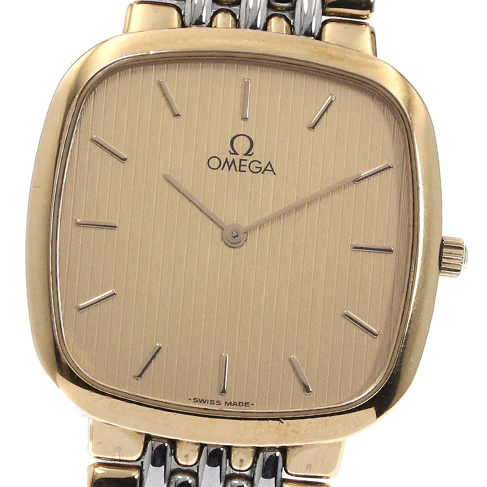 OMEGA De Ville Square gold Dial Quartz Men's Watch_872694