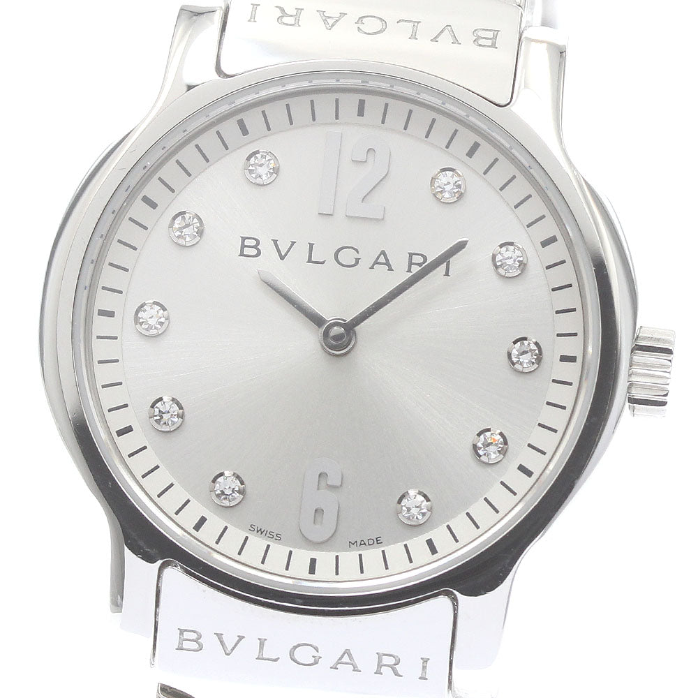 BVLGARI Solo tempo ST29S 10P diamond Silver Dial Quartz Ladies Watch_872742