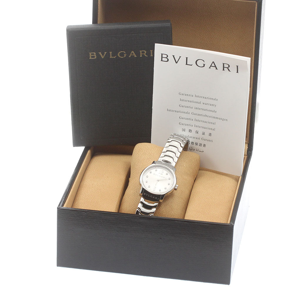 BVLGARI Solo tempo ST29S 10P diamond Silver Dial Quartz Ladies Watch_872742