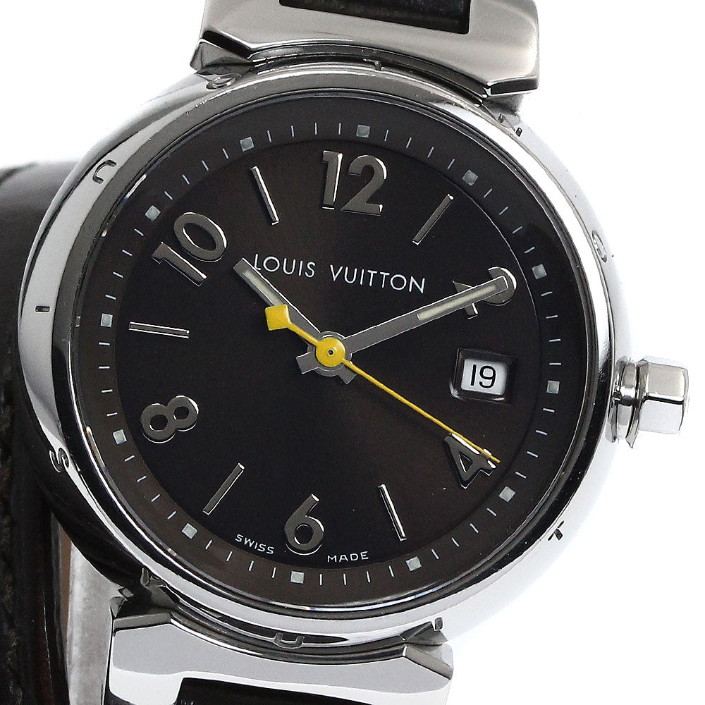 LOUIS VUITTON Tambour Q1211 Date Brown Dial Quartz Ladies Watch_872744