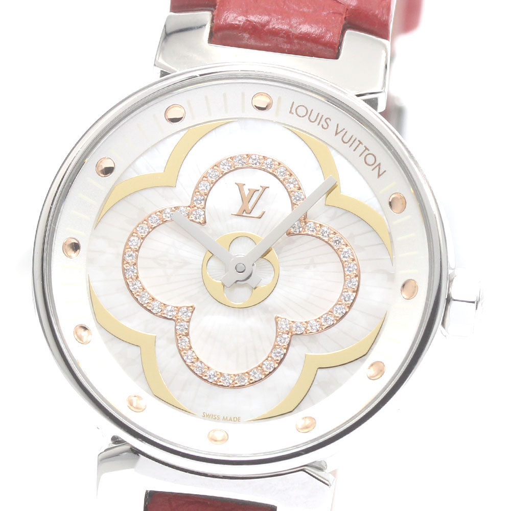 LOUIS VUITTON Tambour Moon Divine PM QA017 diamond White shell Dial Quartz Ladies Watch_872750