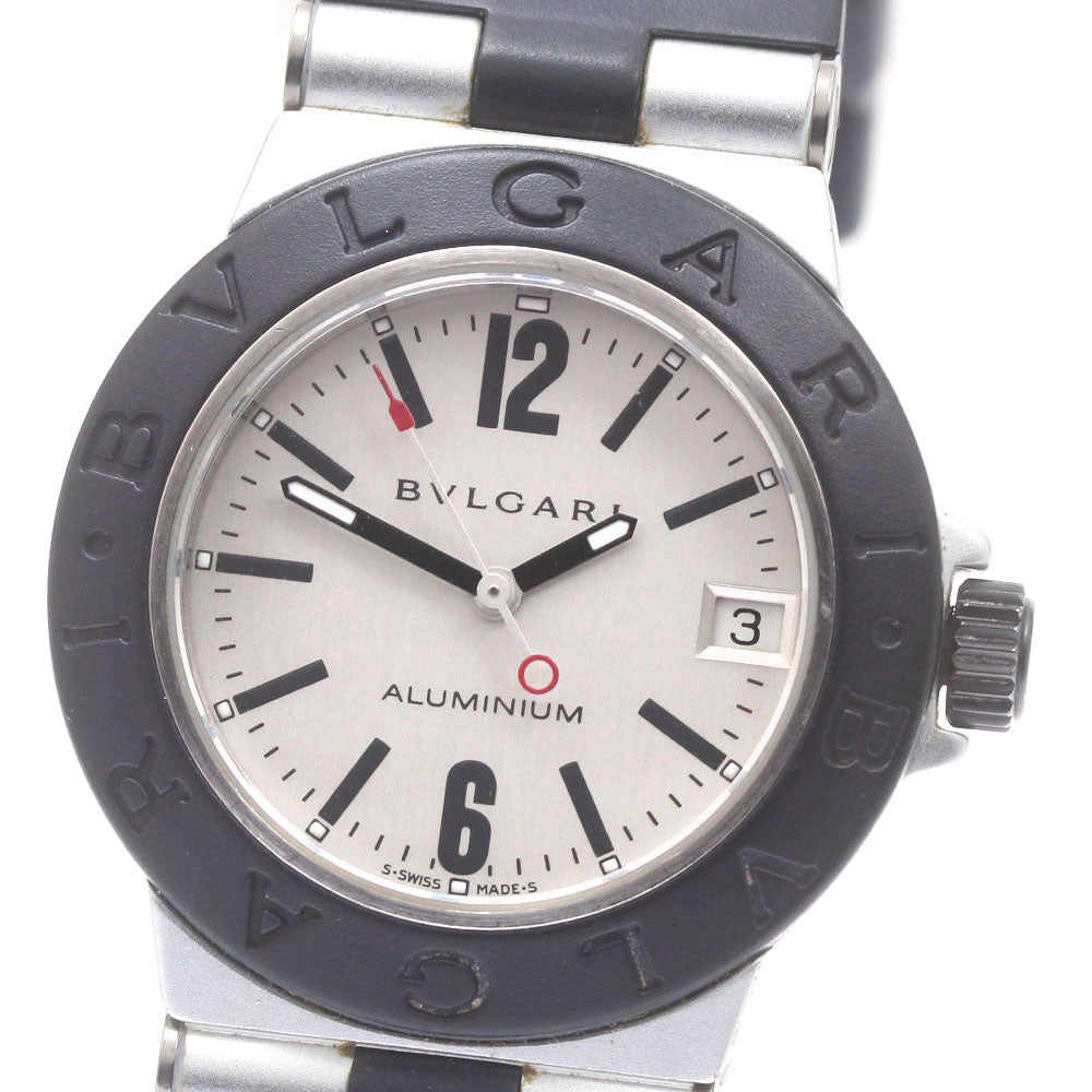 BVLGARI aluminum AL32TA JAL Exclusive Date Silver Dial Quartz Boy's Watch_872761