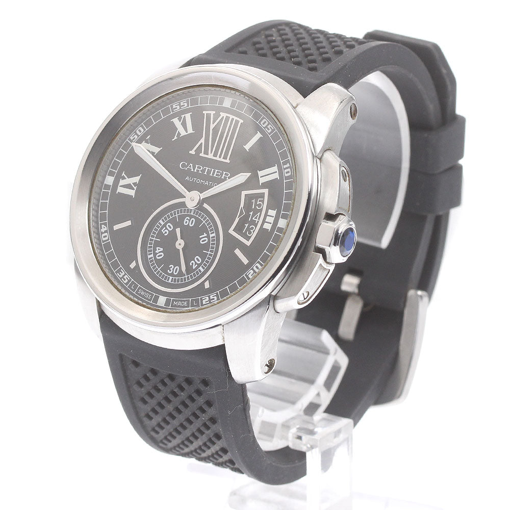 CARTIER Calibre de Cartier W7100014 Date Black Dial Automatic Men's Watch_872781