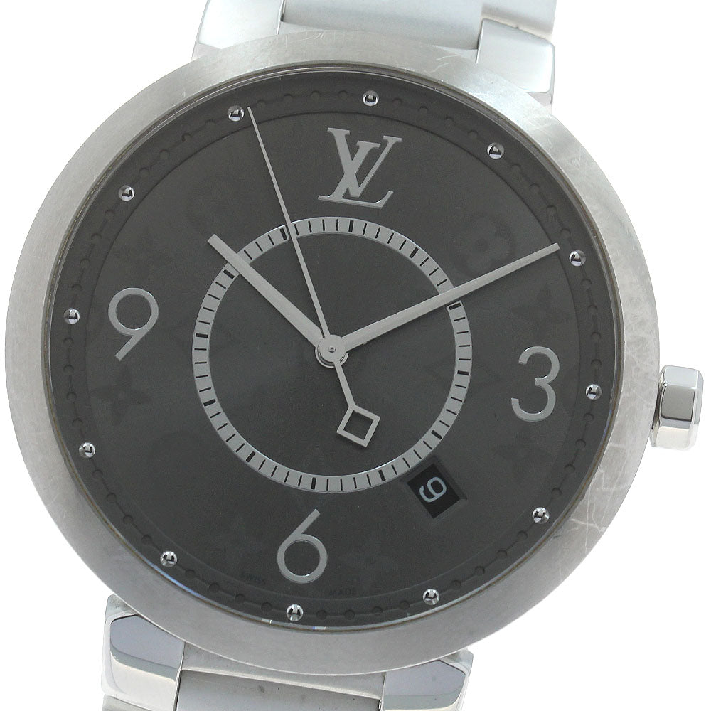 LOUIS VUITTON Tambour Slim Eclipse Q1DM0 Silver Dial Quartz Men's Watch_872801