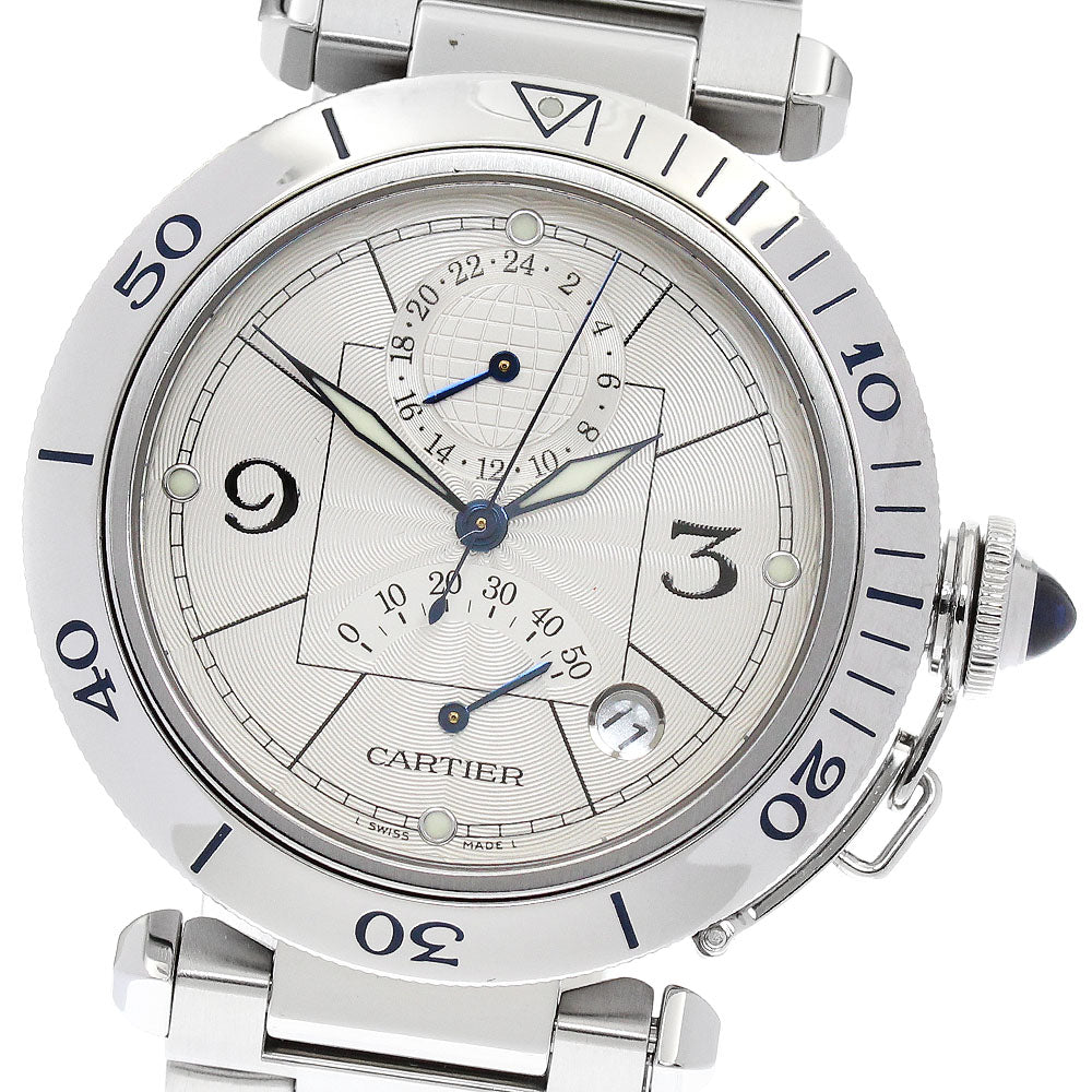 CARTIER Pasha 38mm W31037H3 GMT power reserve Automatic Men's Watch_872821