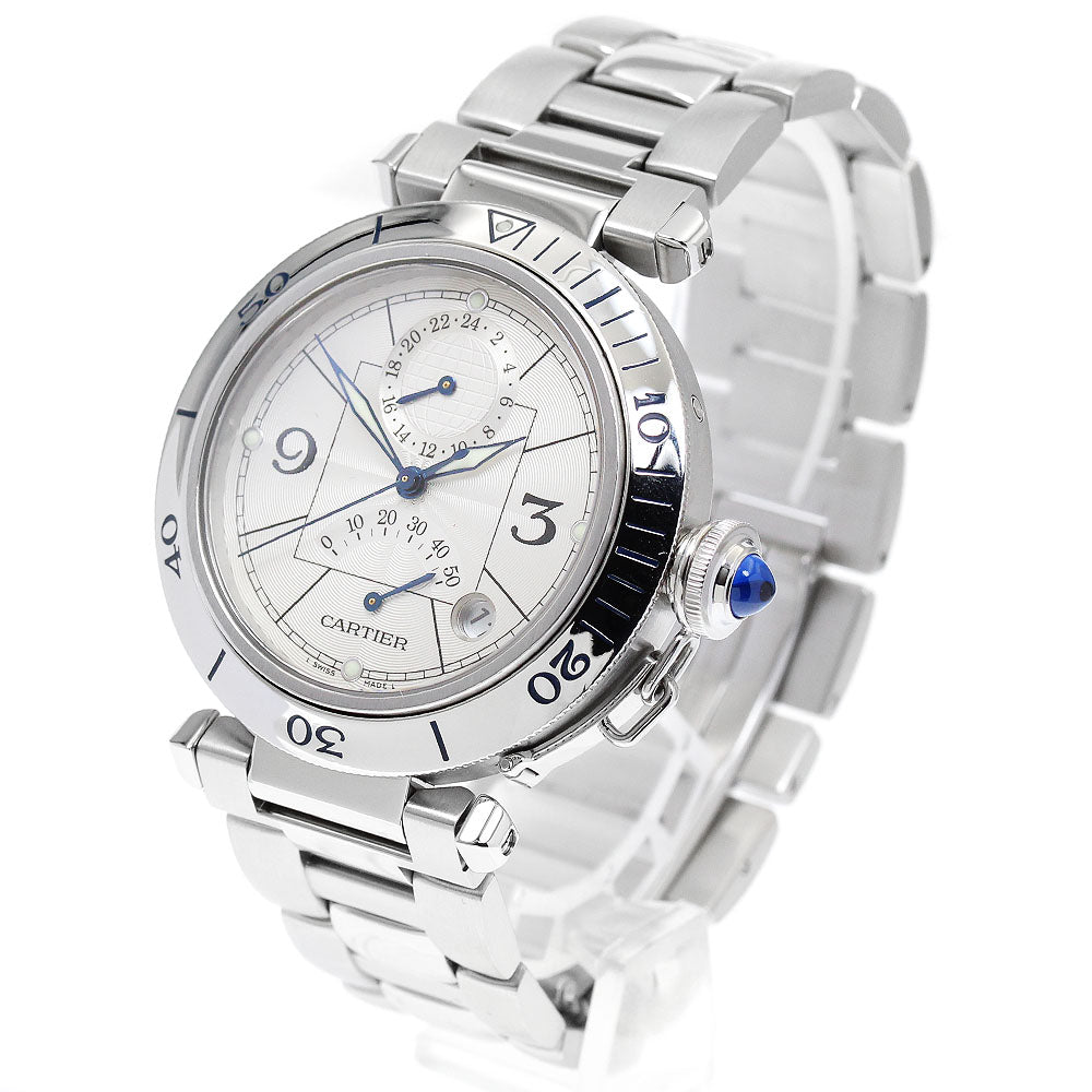 CARTIER Pasha 38mm W31037H3 GMT power reserve Automatic Men's Watch_872821