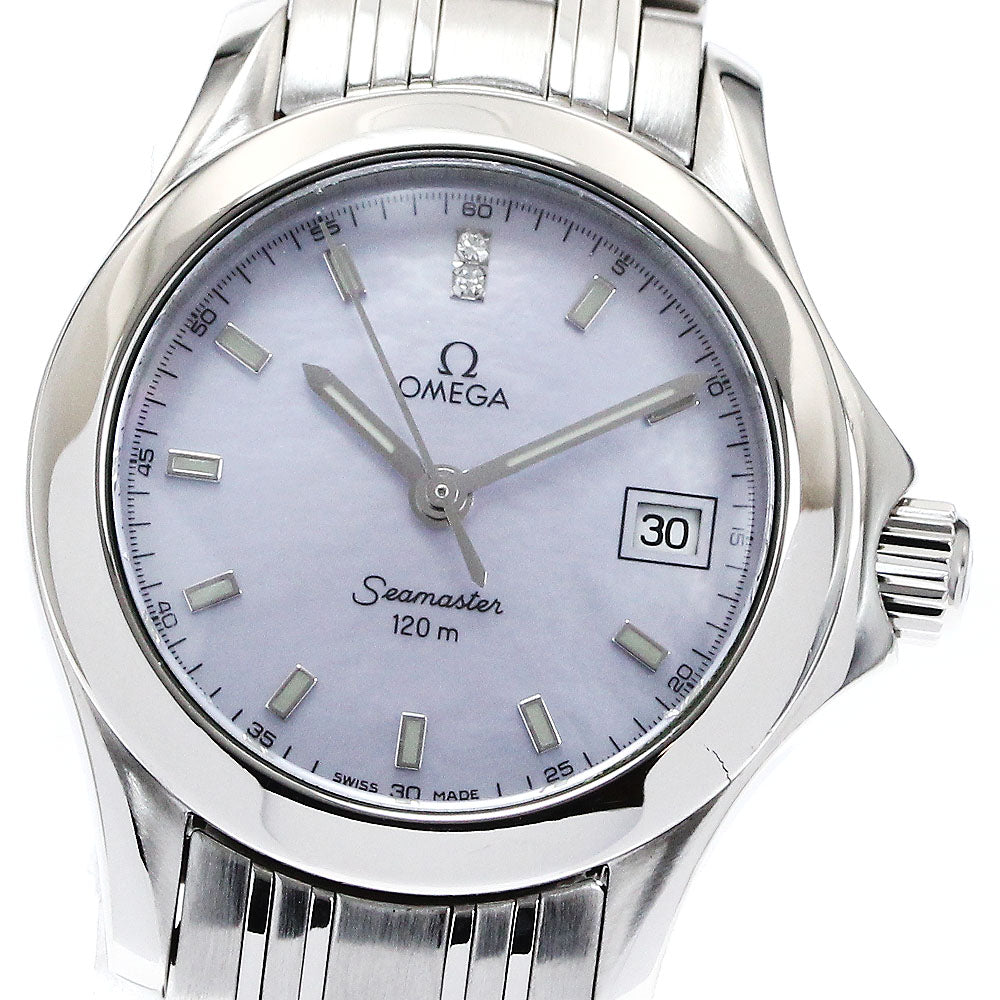 OMEGA Seamaster120M 2581.64 2P diamond shell Dial Quartz Ladies Watch_872823