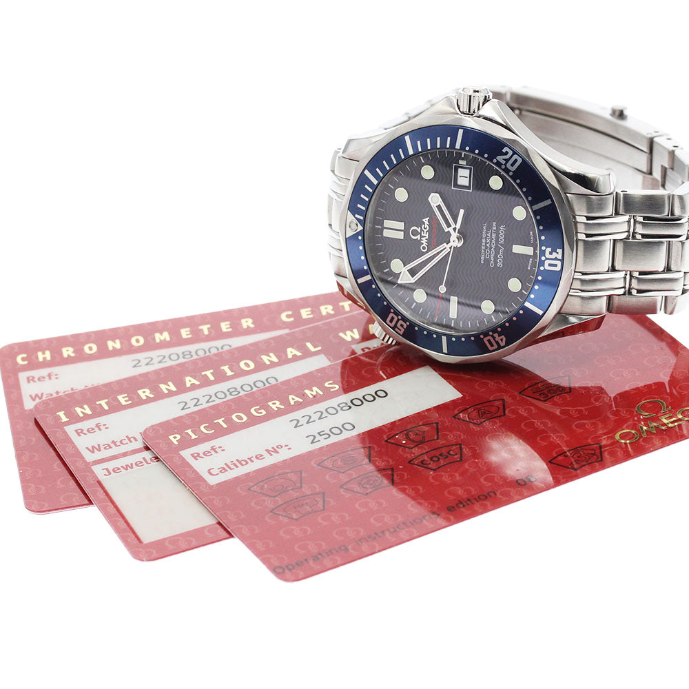 OMEGA Seamaster300 2220.80 Date Co-Axial Navy Dial Automatic Men's Watch_872907