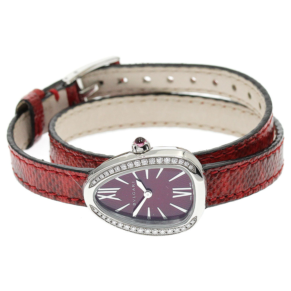 BVLGARI Serpenti SPS27C9SDL Diamond Bezel Red Dial Quartz Ladies Watch_872935