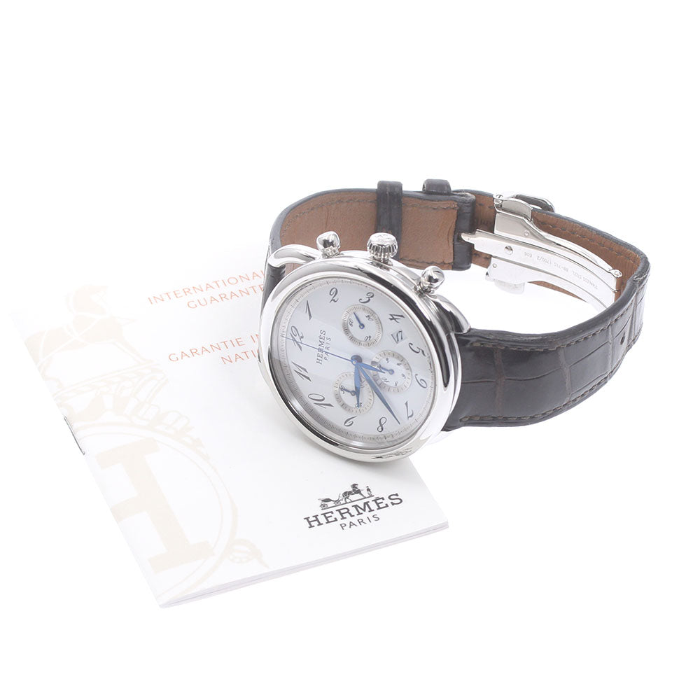 HERMES Arceau AR4.910 Chronograph white Dial Automatic Men's Watch_872977