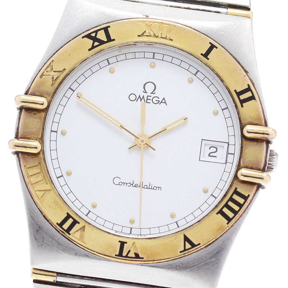 OMEGA Constellation date half bar white Dial Quartz Men's Watch_872986