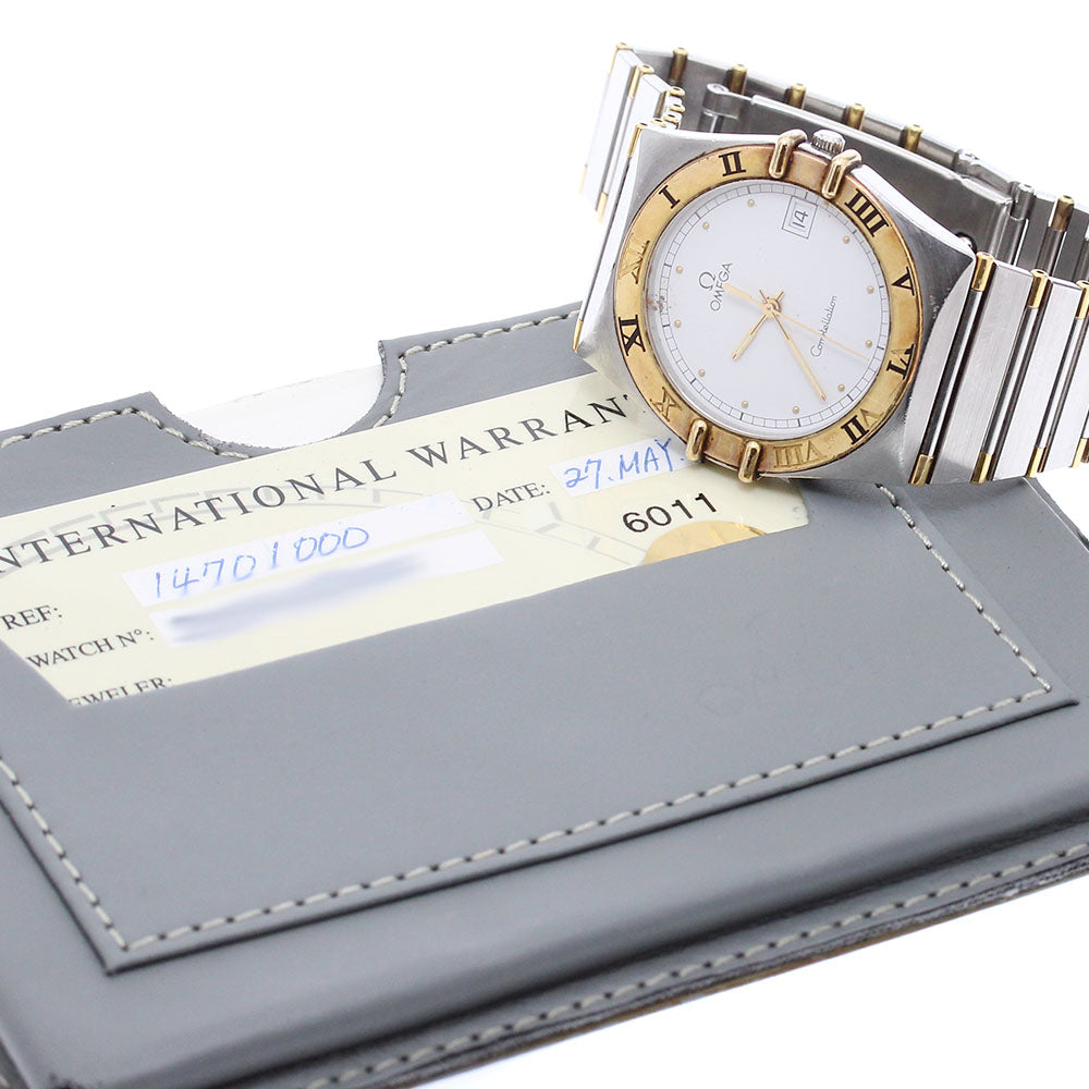 OMEGA Constellation date half bar white Dial Quartz Men's Watch_872986
