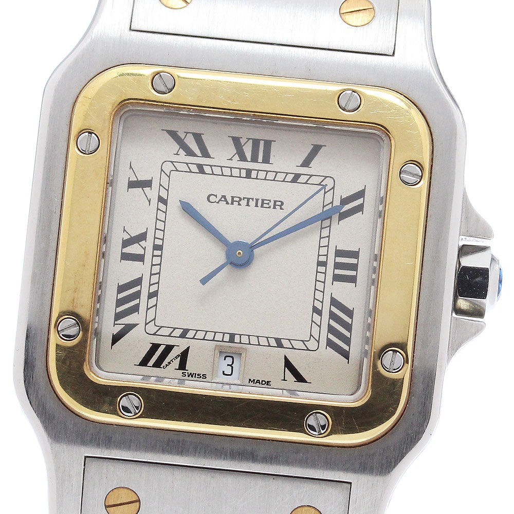 CARTIER Santos GalbeeLM 2 tone W20011C4 Date beige Dial Quartz Men's Watch_873039