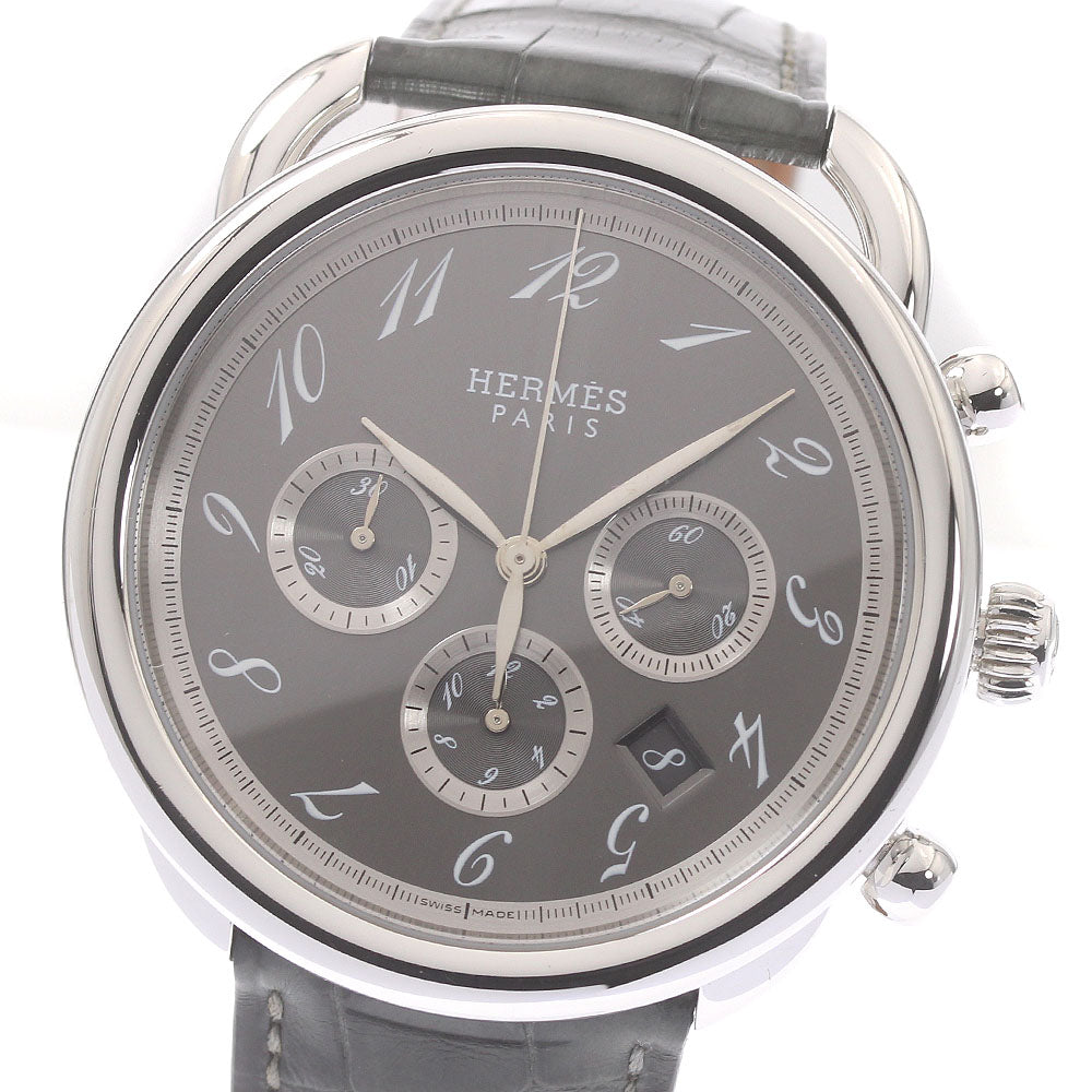 HERMES Arceau AR4.910 Chronograph gray Dial Automatic Men's Watch_873058
