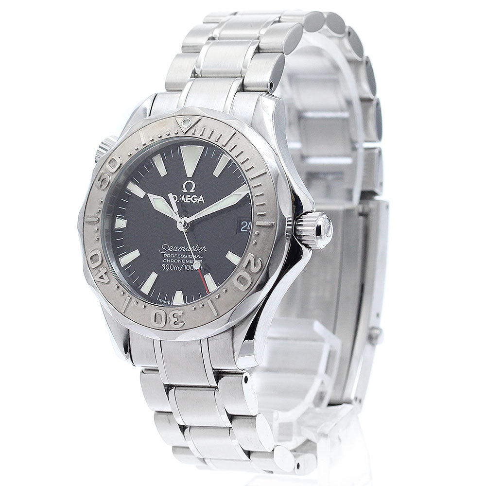 OMEGA Seamaster300 2236.50 WG bezel date black Dial Automatic Boy's Watch_873067