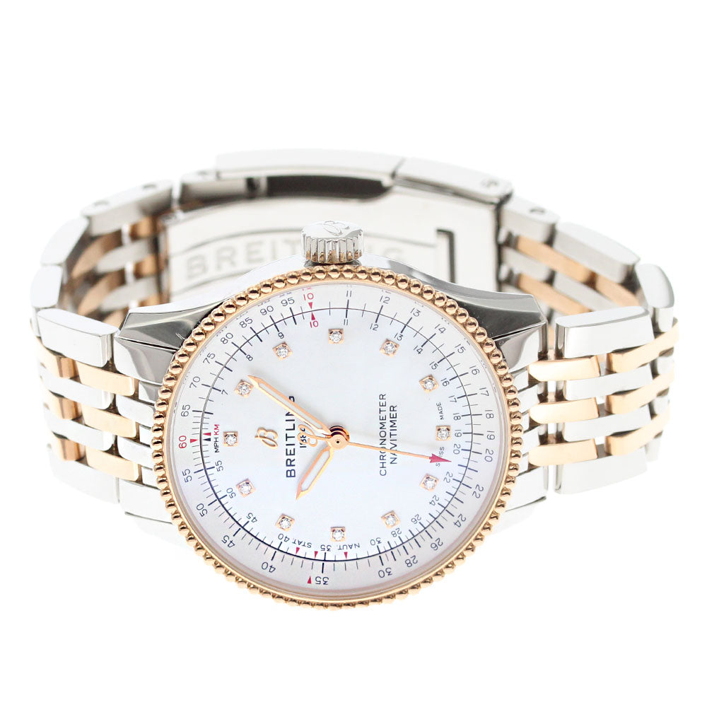 BREITLING Navitimer Automatic 35 U17395 12P diamond White shell Dial Automatic Boy's Watch_873072