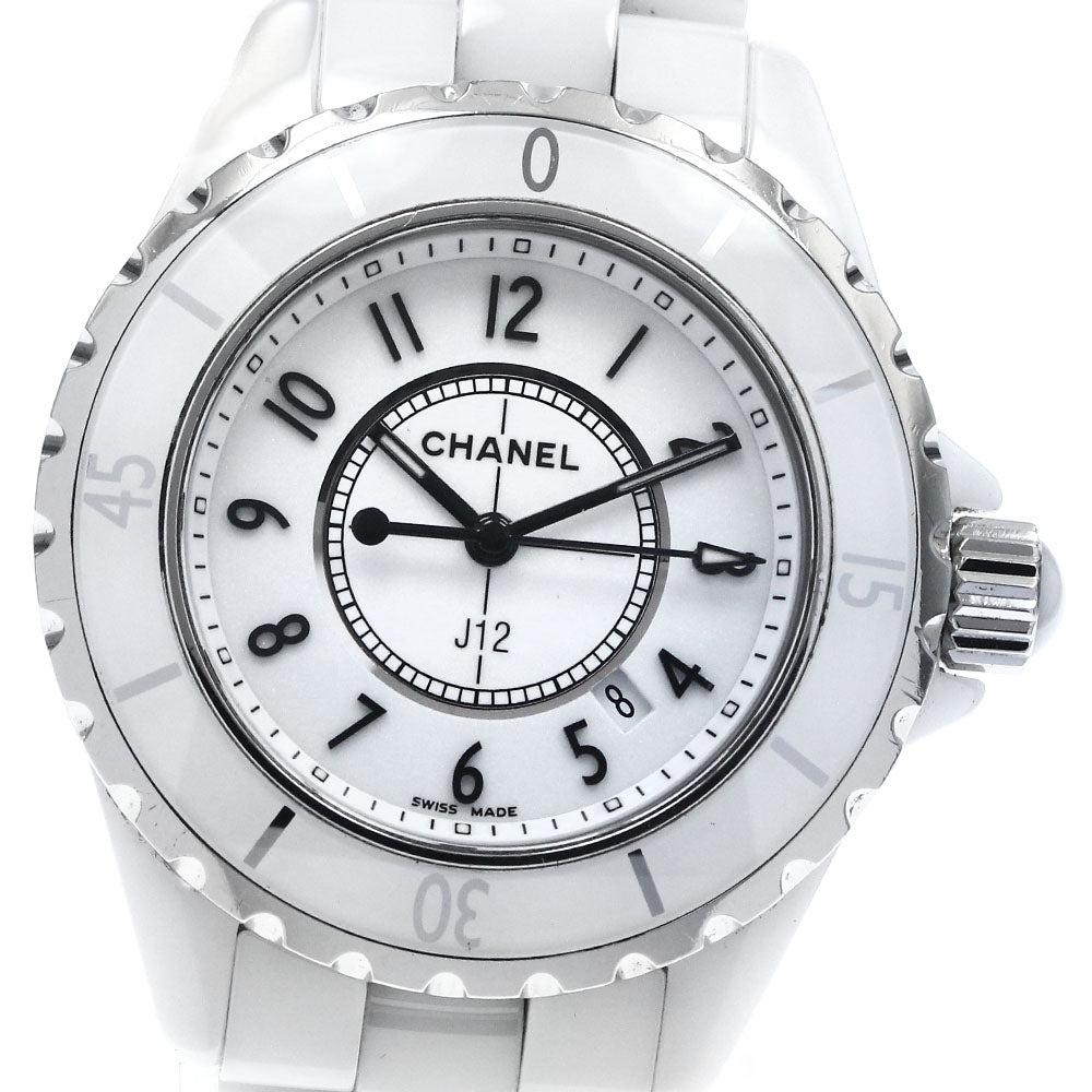 CHANEL J12 33mm H0968 White Ceramic white Dial Quartz Ladies Watch_873093