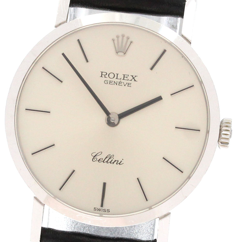 ROLEX Cellini 4109 K18WG cal.1600 Silver Dial Hand Winding Ladies Watch_873107