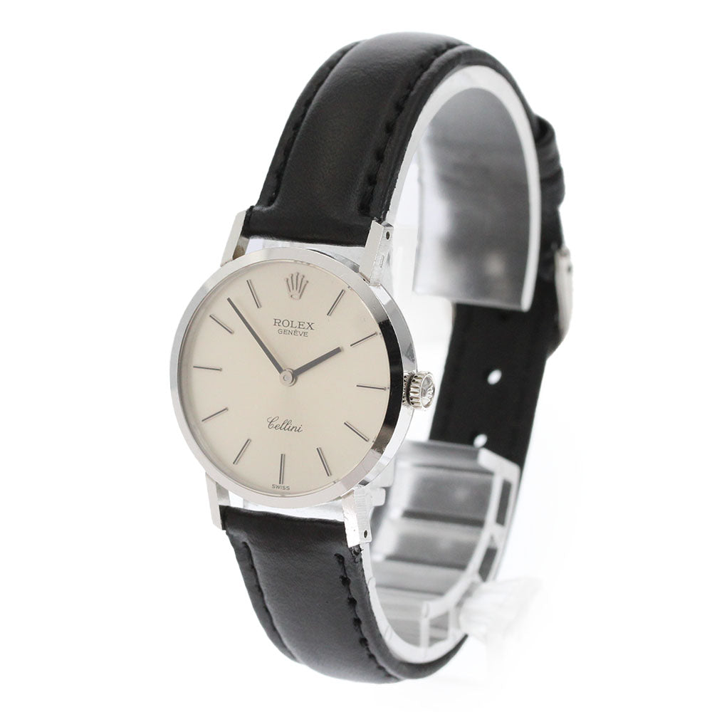 ROLEX Cellini 4109 K18WG cal.1600 Silver Dial Hand Winding Ladies Watch_873107