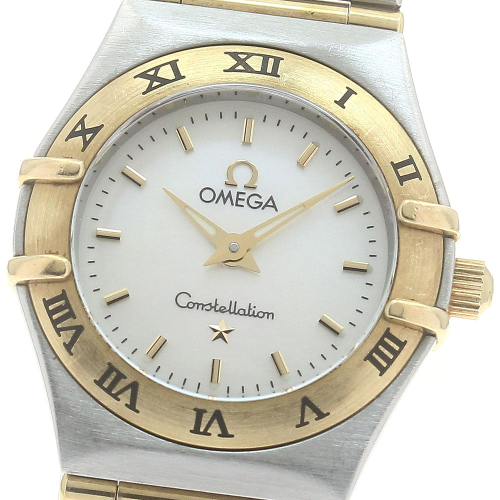 OMEGA Constellation Mini 1262.70 YG bezel full bar White shell Dial Quartz Ladies Watch_873108