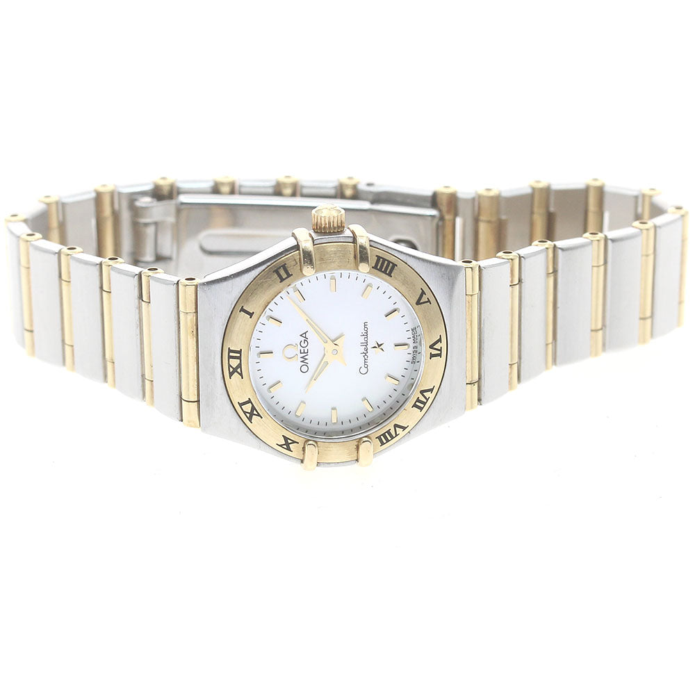 OMEGA Constellation Mini 1262.70 YG bezel full bar White shell Dial Quartz Ladies Watch_873108