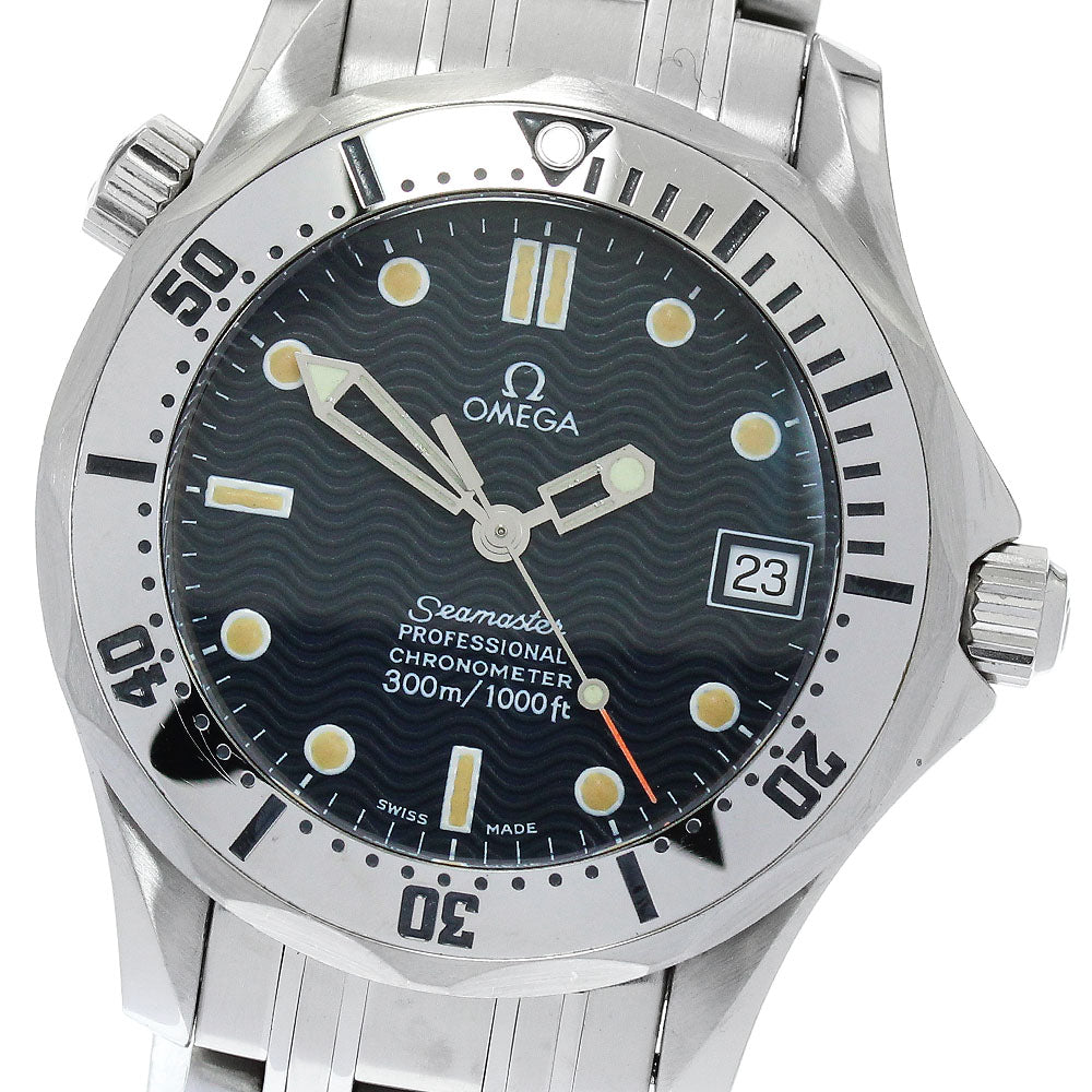 OMEGA Seamaster300 2552.80 Date Navy Dial Automatic Boy's Watch_873126