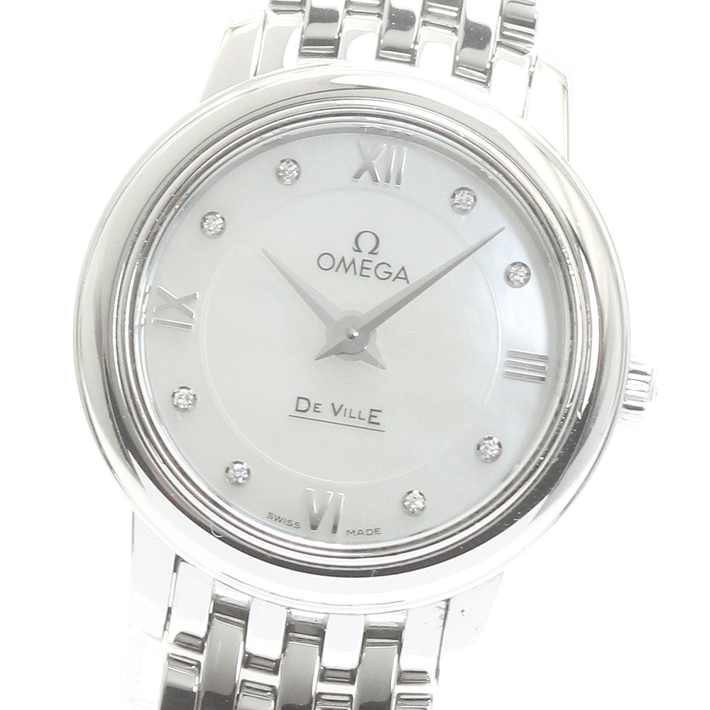 OMEGA De Ville Prestige 424.10.24.60.55.001 8P diamond White shell Dial Quartz Ladies Watch_873132