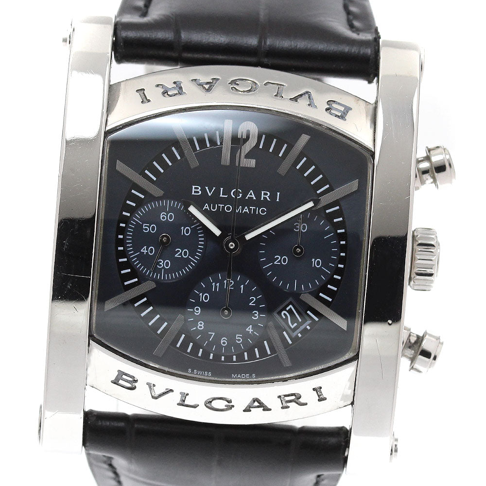 BVLGARI Assioma AA44SCH Chronograph Date Navy Dial Automatic Men's Watch_873153