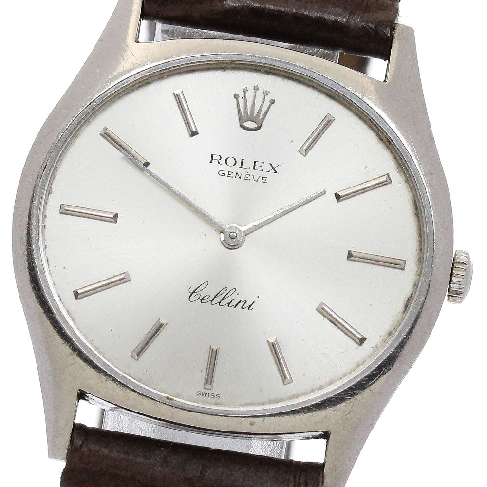 ROLEX Cellini 3806 K18WG cal.1600 Silver Dial Hand Winding Men's Watch_873166