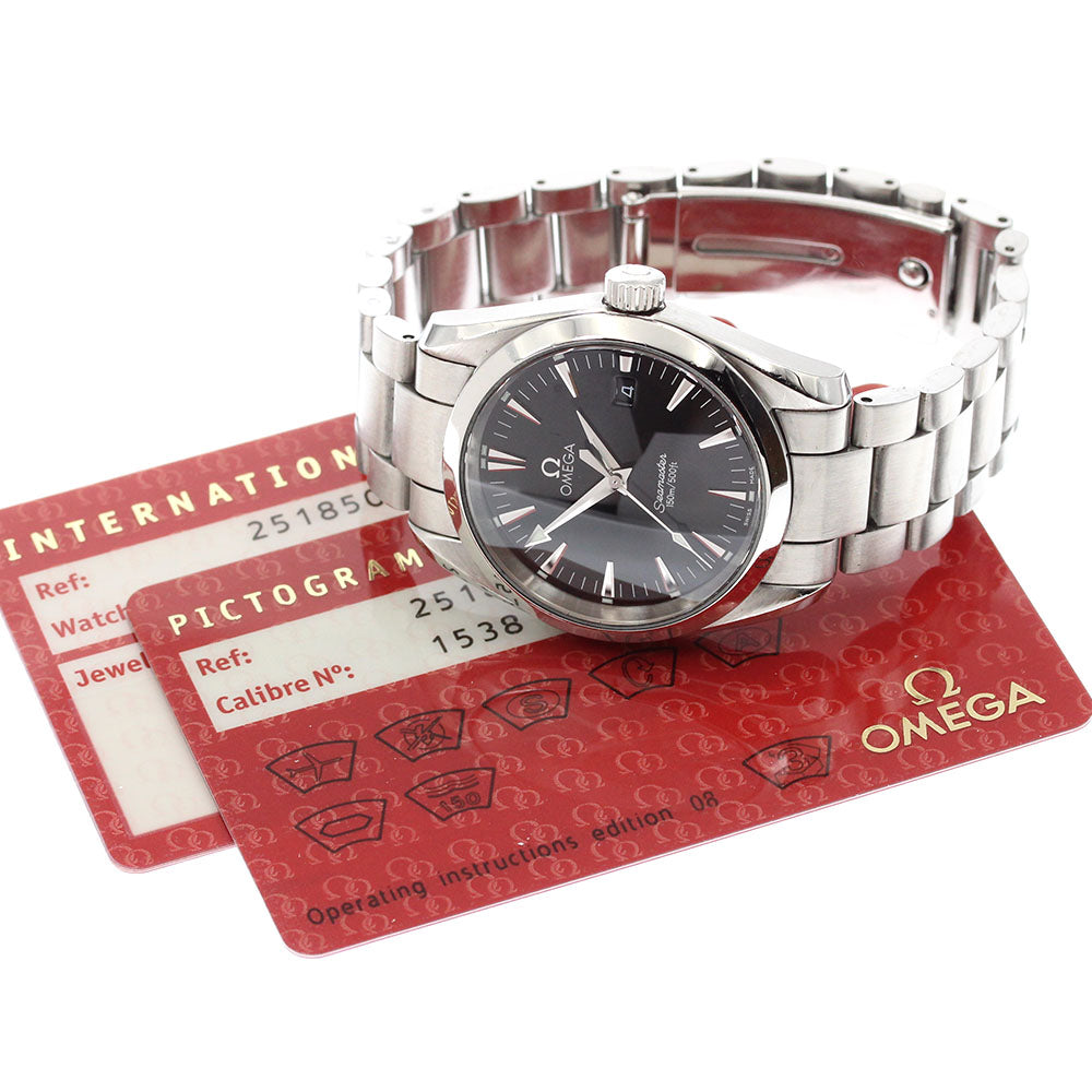 OMEGA Seamaster Aqua Terra 2518.50 Date Black Dial Quartz Boy's Watch_873194