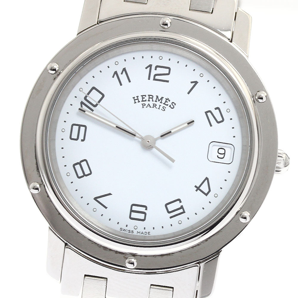 HERMES Clipper CL6.710 Date white Dial Quartz Men's Watch_873208