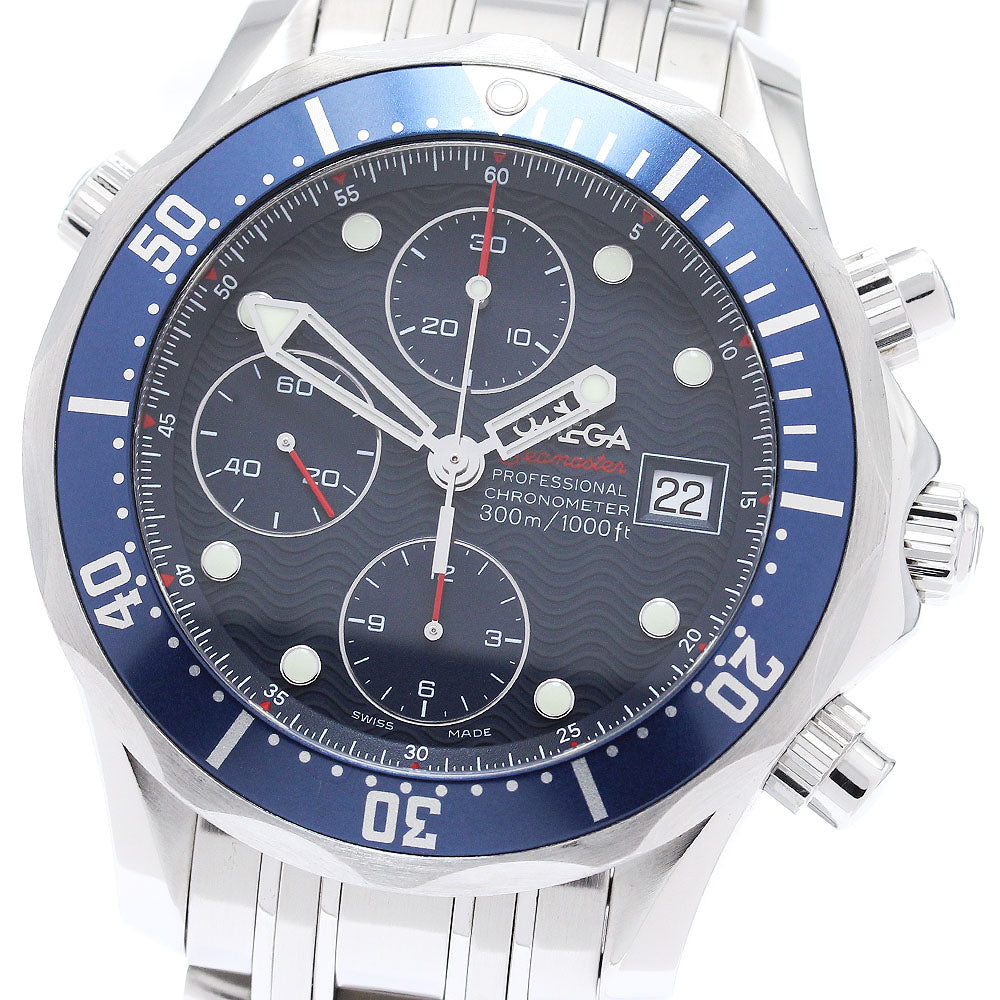 OMEGA Seamaster300 2225.80 Chronograph Date Navy Dial Automatic Men's_873234