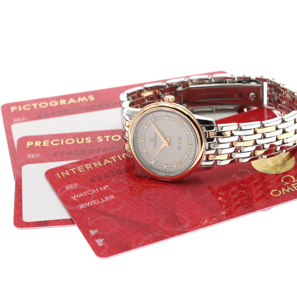 OMEGA De Ville Prestige 424.20.27.60.52.003 6P diamond Quartz Ladies_873240