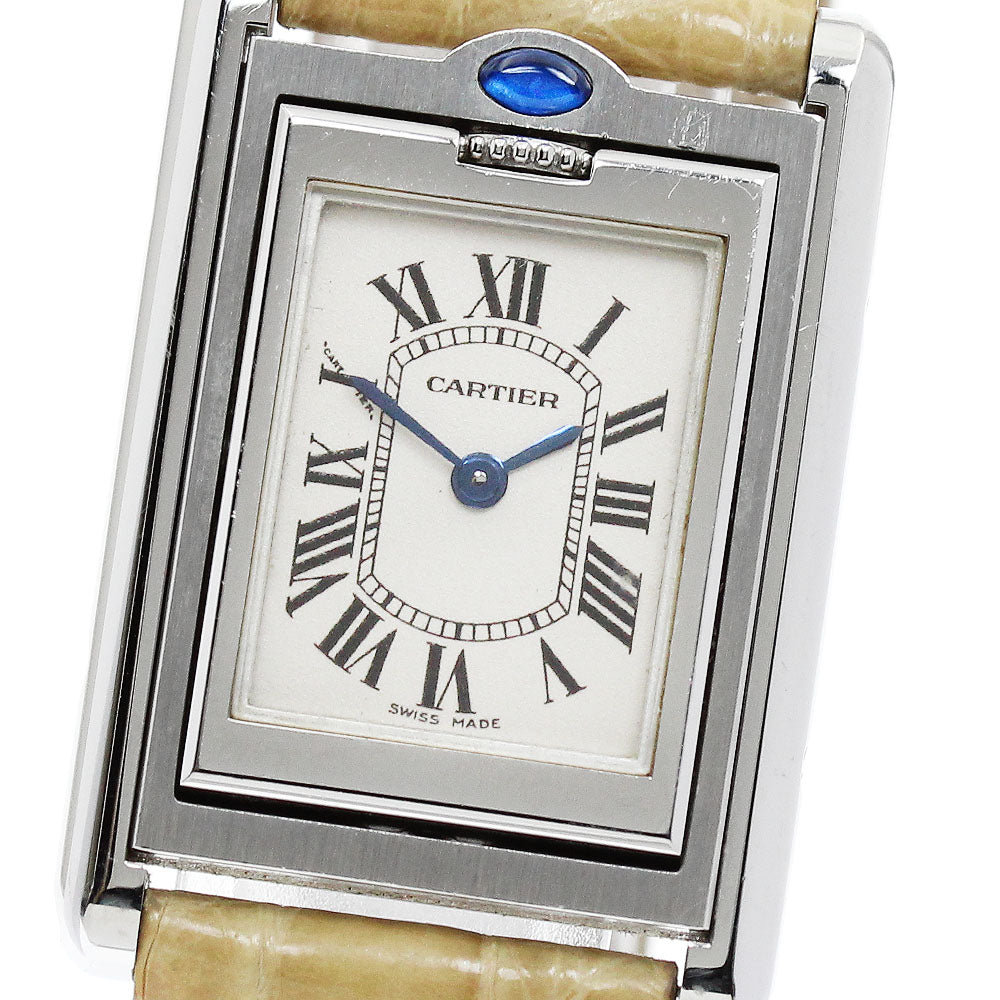 CARTIER Tank bath culant SM W1011158 Silver Dial Quartz Ladies Watch_873261