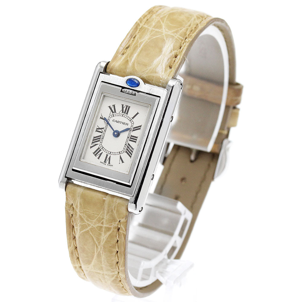 CARTIER Tank bath culant SM W1011158 Silver Dial Quartz Ladies Watch_873261