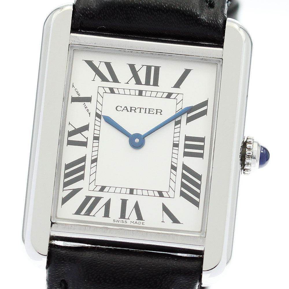 CARTIER Tank solo SM W5200005 Silver Dial Quartz Ladies Watch_873266