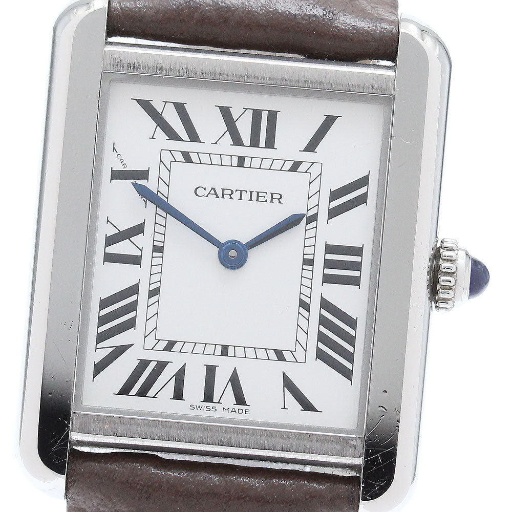 CARTIER Tank solo SM WSTA0030 Silver Dial Quartz Ladies Watch_873268