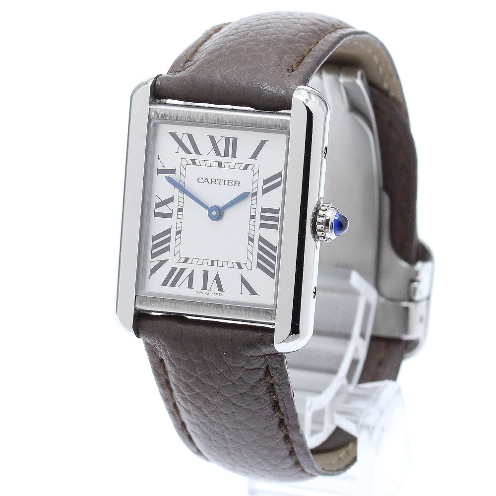 CARTIER Tank solo SM WSTA0030 Silver Dial Quartz Ladies Watch_873268