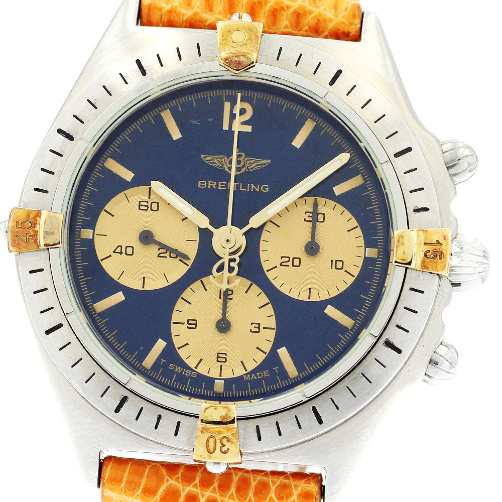 BREITLING Callisto chronograph 80520N Blue Dial Hand Winding Boy's Watch_873276