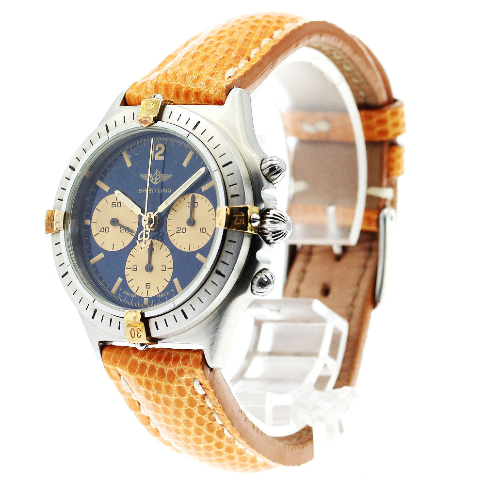 BREITLING Callisto chronograph 80520N Blue Dial Hand Winding Boy's Watch_873276