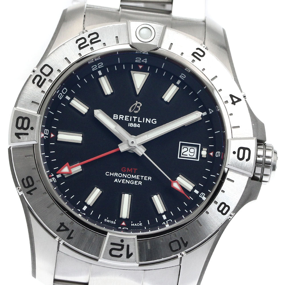 BREITLING Avenger Automatic GMT 44 A32320 Black Dial Men's Watch_873277