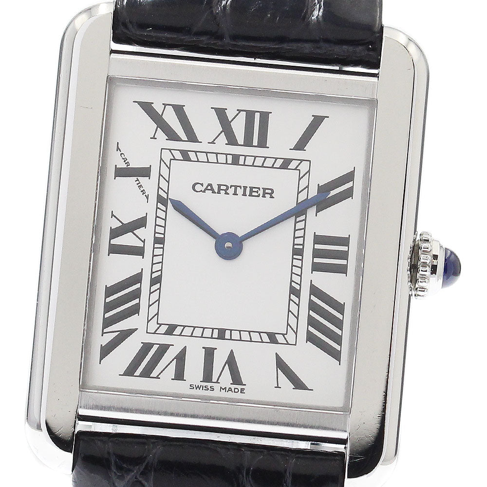 CARTIER Tank solo SM W1018255 Silver Dial Quartz Ladies Watch_873947