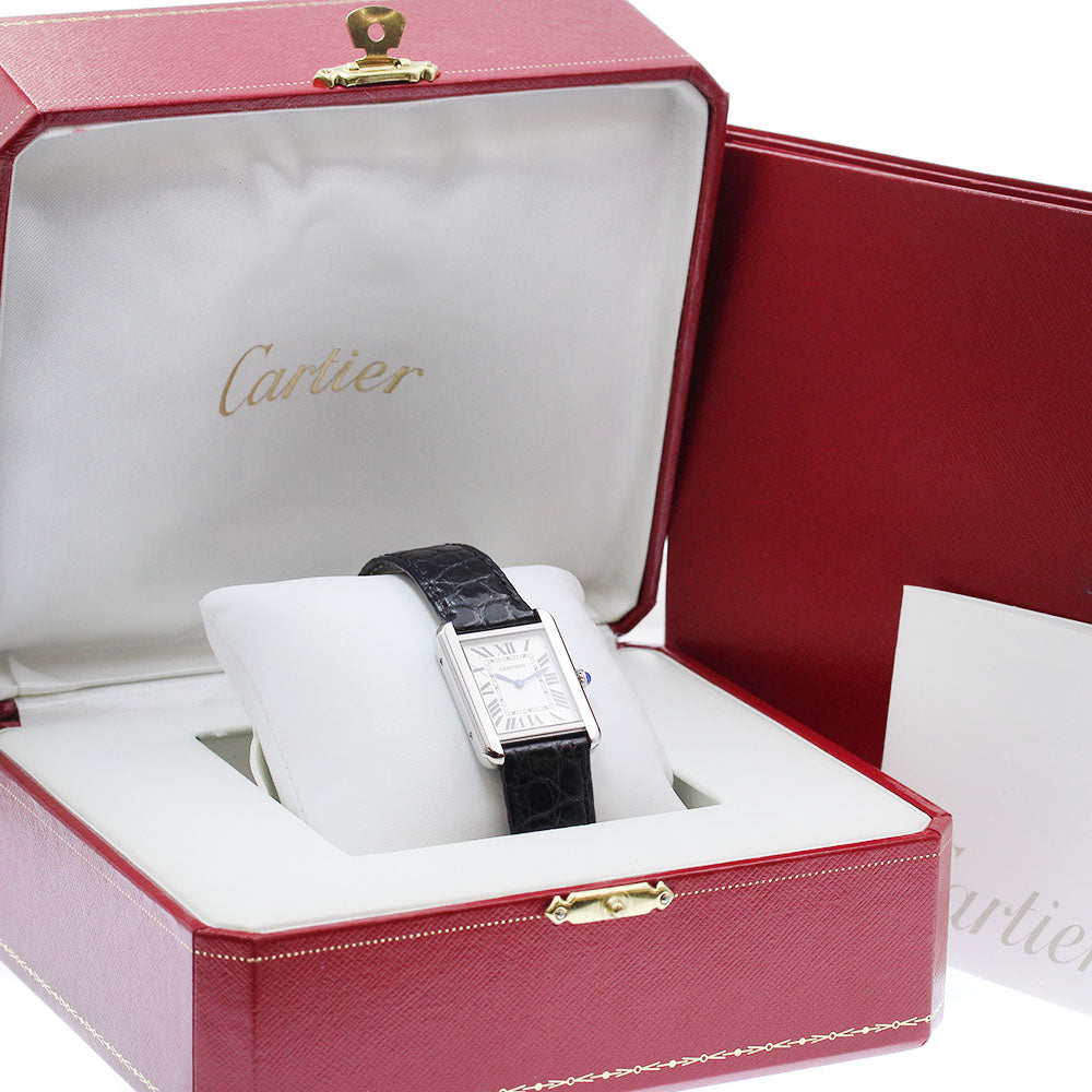 CARTIER Tank solo SM W1018255 Silver Dial Quartz Ladies Watch_873947
