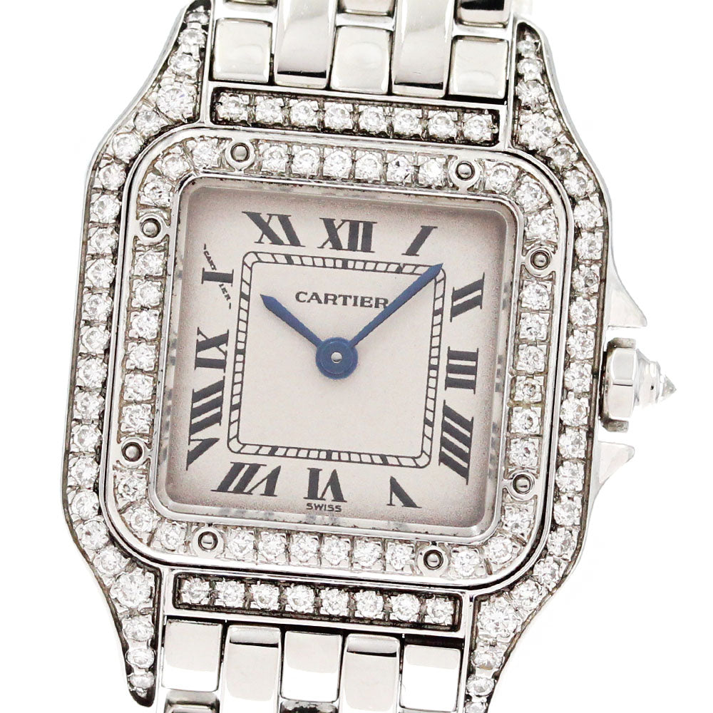 CARTIER PANTHERESM W25033P5 After diamond bezel beige Dial Quartz Ladies Watch_873962