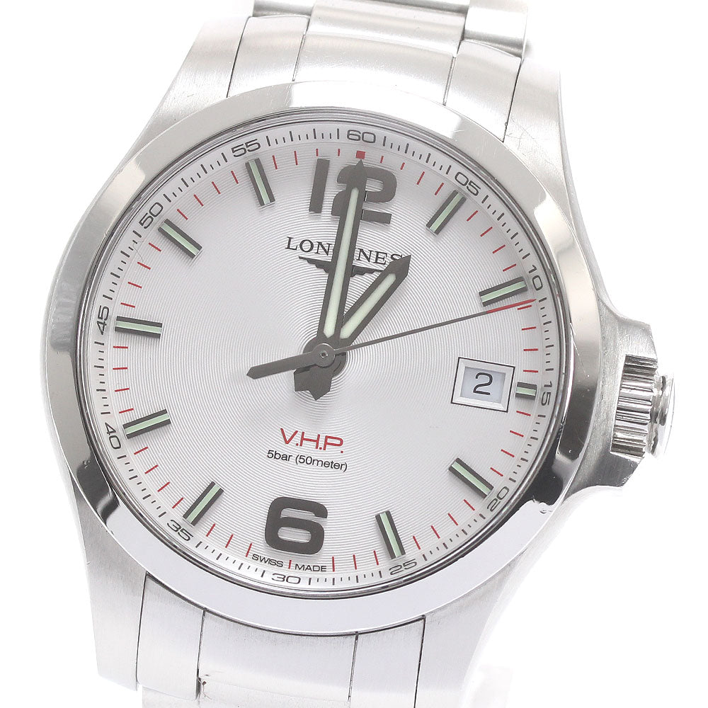 LONGINES Conquest VHP L3.716.4 Date Silver Dial Quartz Men's Watch_873985